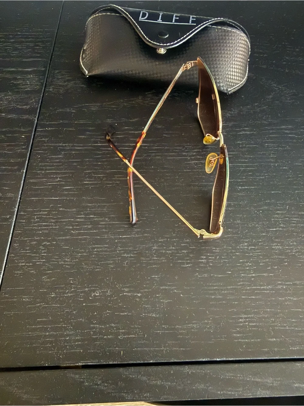 Diff Eyewear Women's Cat Eye Sunglasses Gold Frame Brown Lenses